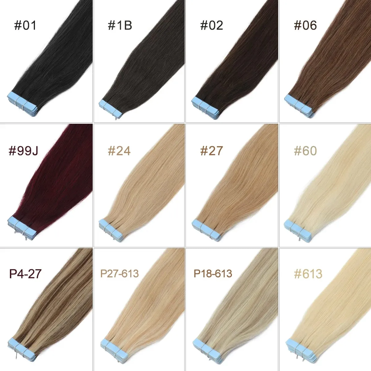 20Pcs/Pack Tape Sa Mga Extension ng Buhok ng Tao Angkop para sa mga Babae na may Invisible Adhesive Tape Ins Seamless Straight na Buhok para sa Volume at Haba — image 6