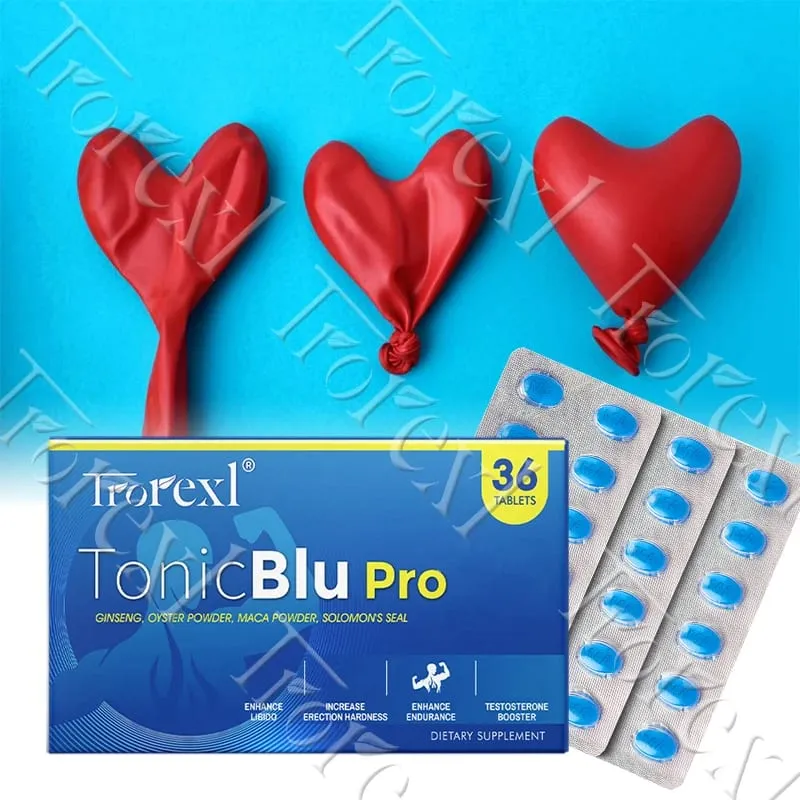 Trorexl-TonicBlu Pro - Modrá pilulka pro Rock-Hard Energy Volume Booster Přírodní ústřicový ženšen pro nejlepší výhody