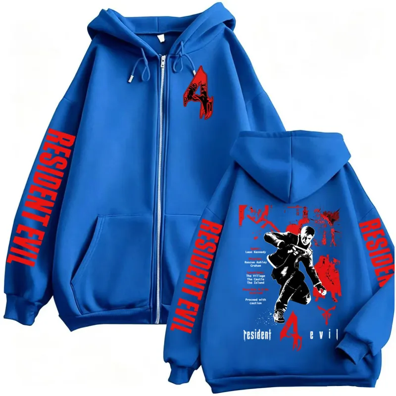Limited Resident Evil Requiem Leon Kennedy Zipper Hoodies Men Women Harajuku Fashion Jacket Sweatshirts Long Sleeve Zip Up Coats — image 6