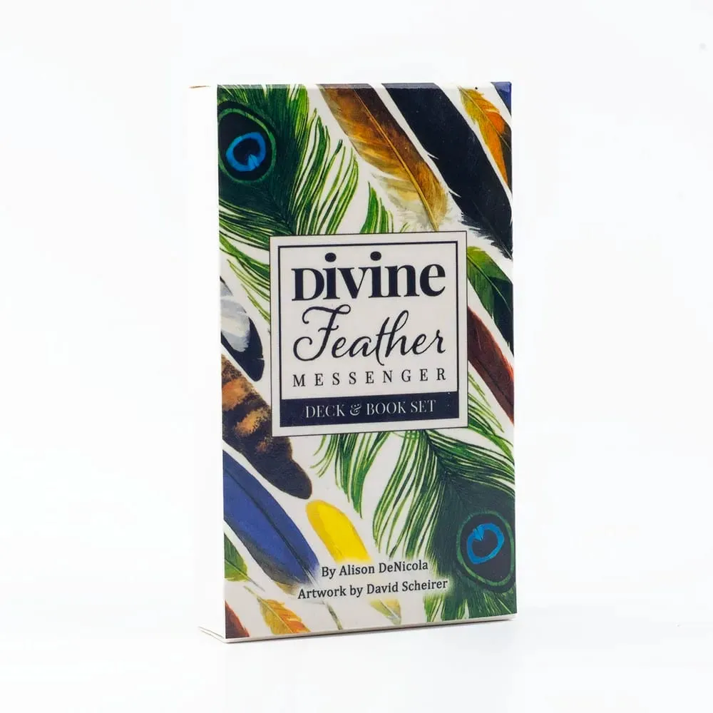 Divine Feather Messenger 44 Oracle Cards English Visions Divination Edition 10.3x6cm Deck with PDF Guide Book for Board Games &
