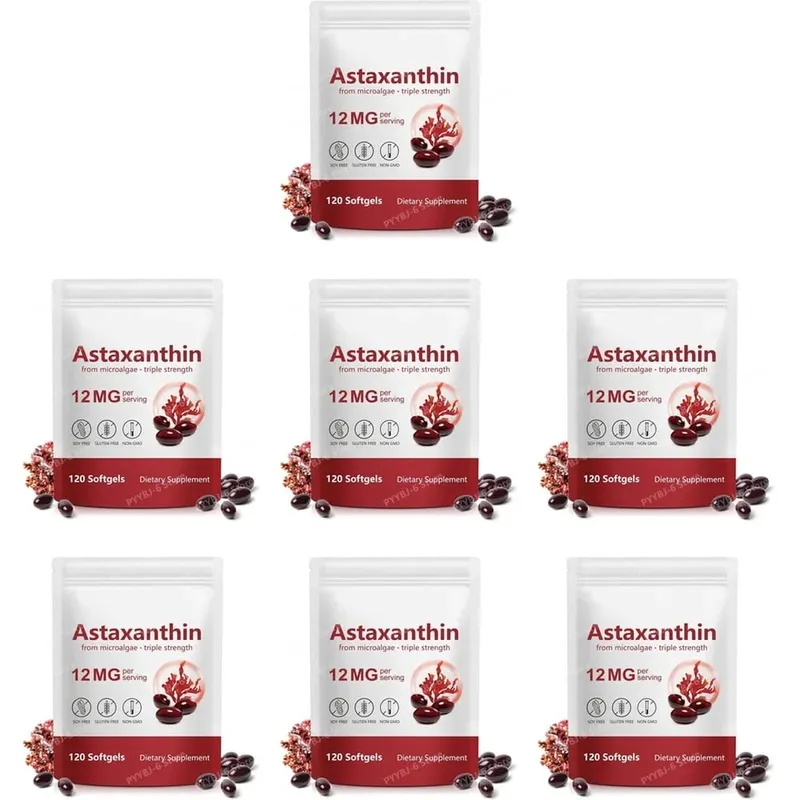 Astaksantin Softgeller Mikroalglerden Üçlü Güç Sağlıklı Yaşlanmayı Destekler Kolajeni Destekler Cilt Bariyerini Destekler 120 Softgels — image 9