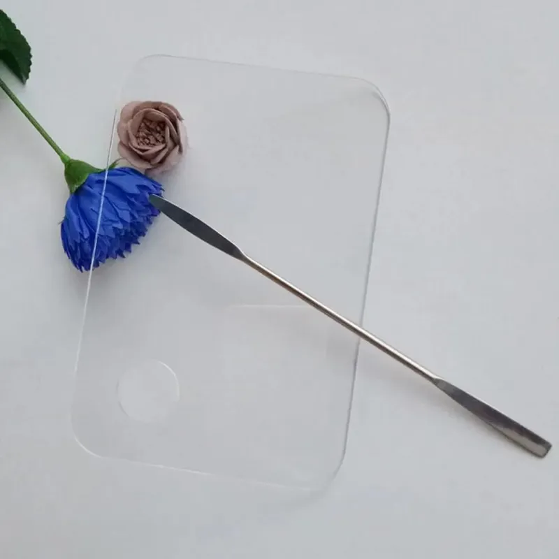 2 sæt klar akryl makeup blandingspalette sæt letvægts bærbar til nail art kosmetik blanding foundation øjenskygge pigment — image 5