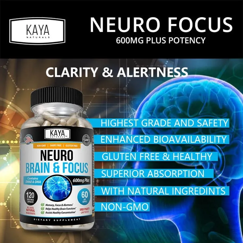 Cápsulas de reforço cerebral nootrópicas - Vitaminas, concentração de memória, clareza e desempenho cognitivo, suporte para alívio do estresse — image 2