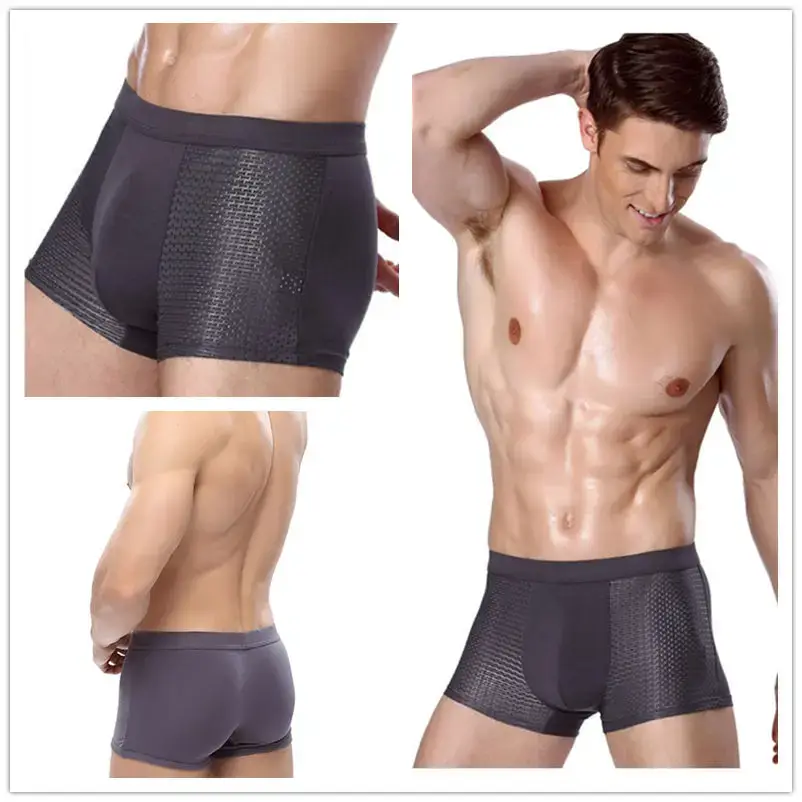 Erkek Külot Erkek Külot Adam Paketi Şort Boksörler İç Kayma Homme Calzoncillos Bambu Delik Büyük Boy