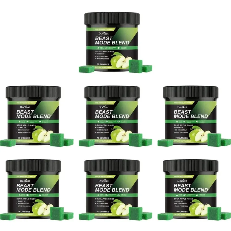 Docteat Beast Mode Blend Pré-entraînement Gummies Concentration énergétique et soutien à l'endurance pour l'entraînement en force et les journées de gym actives 70 pièces — image 13