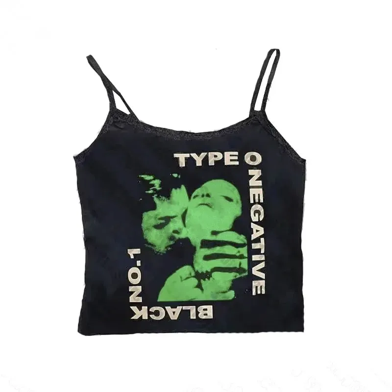 Women Gothic Spider Web Print Cami Tank Top Sleeveless Spaghetti Strap Y2K Slim Cropped Camisole Dark Punk Streetwear Tops — image 16
