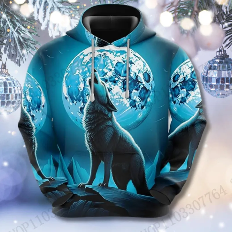 Fire Wolf 3d Print Hoodie Men Women Fashion Y2k Graphic Hoodie Tracksuit Animal Hoodie Sweatshirt Autumn Winter Clothes Y2k Coat — image 3