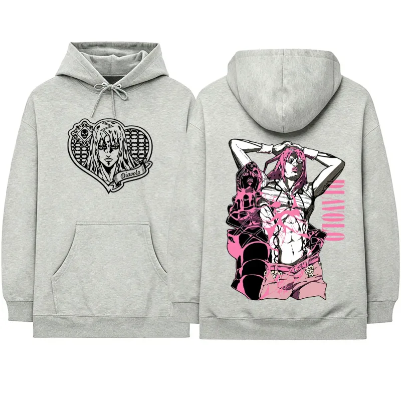 Anime Jojo Bizarre Adventure King Crimson Diavolo Hoodies Men's Women Clothing Fashion Oversized Hooded Sweatshirts Pullovers — image 7