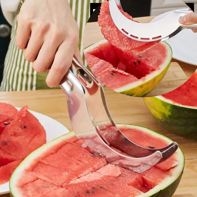 Edelstahl Windmühle Wassermelone Schneider Artefakt Salat Obst Slicer Cutter Werkzeug Wassermelone Digger Küche Zubehör Gadgets — image 3