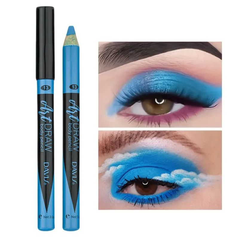 Pena Eyeliner Bibir 15 Warna Hitam Biru Multiwarna Metalik Mutiara Glitter Matte Finish Pena Rias Mata Gaya Smokey Punk — image 5