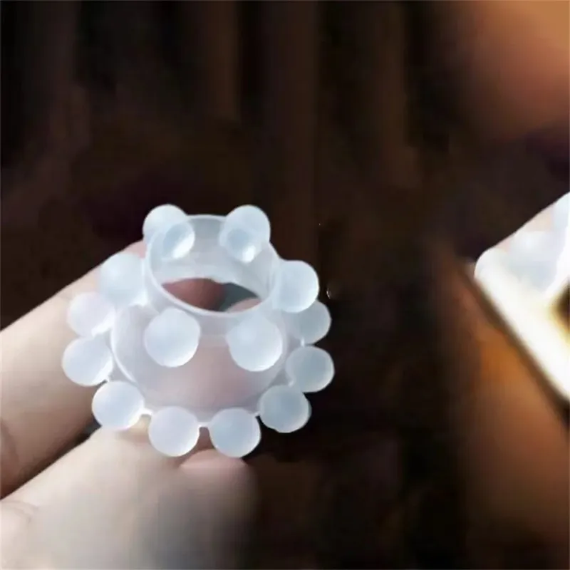 1PC Penis Ring Sleeve Crystal Cock Ring Reusable Condom Delay Ejaculation Sex Toys for Men Male Lock Cockring Intimate Goods — image 6