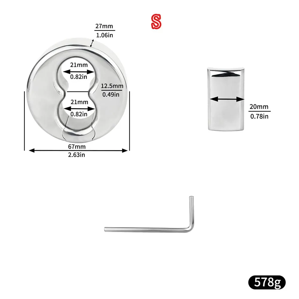 Screw Lock Metal Scrotum Pendant Ball Stretcher Testis Weight Cock Ring Penis Restraint Stainless Steel Sex Toys for Men 18 — image 2