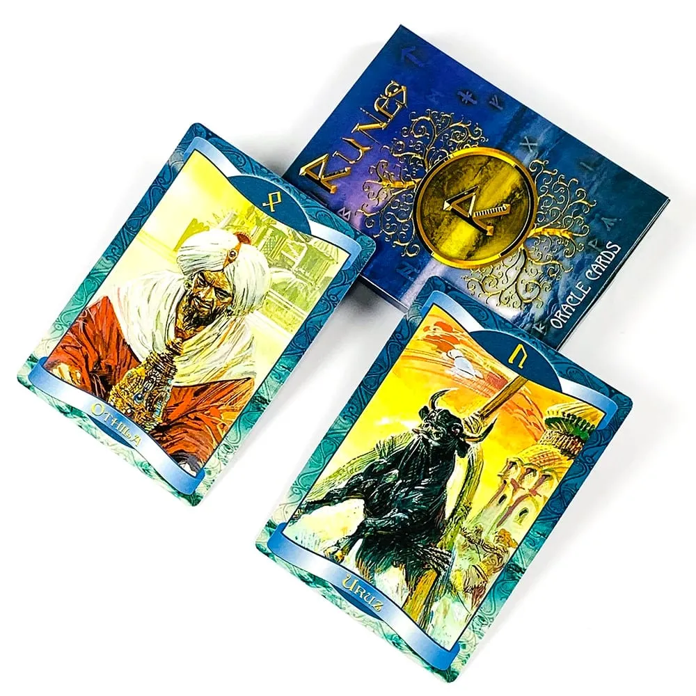 New Runes Oracle Cards 24 Cards Nordic Rune Oracle Cards Mystic Divination Deck Cards Game for Spiritual Meditation 10.3*7.3cm — image 2