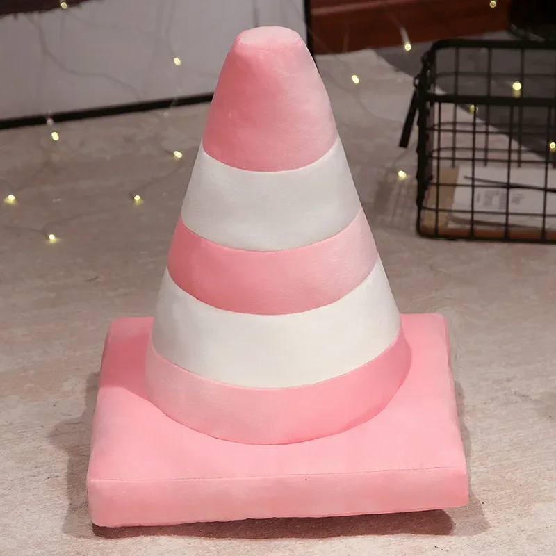 Almofada roadblock recheado macio realista cone de tráfego construção de estrada cone travesseiro crianças brinquedos decoração para casa — image 14
