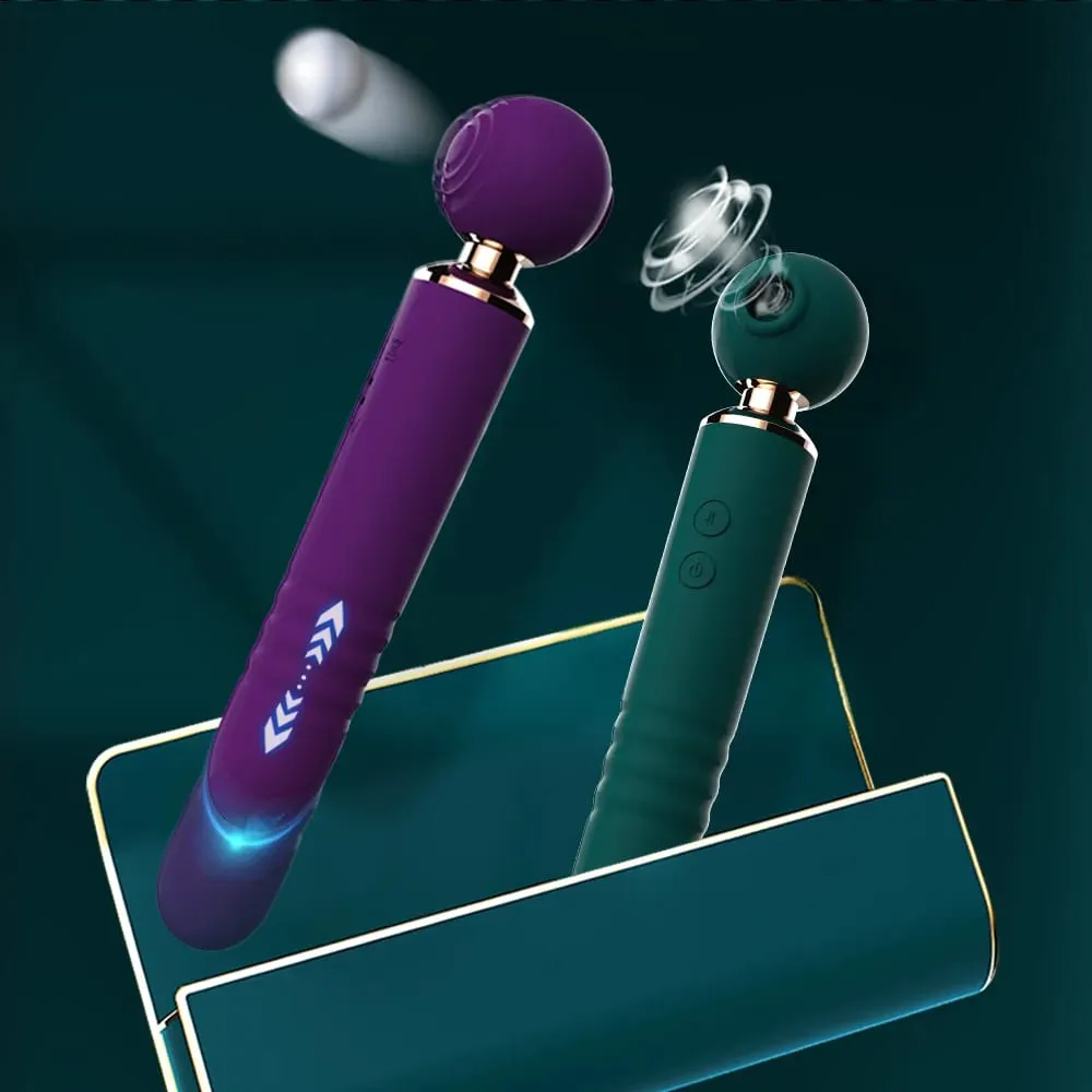 強力 Av 魔棒震動器女式 3 合 1 性玩具伸縮假陽具 G 點刺激器敲擊陰蒂吸盤和按摩器 — image 3