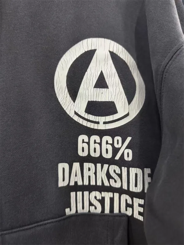 Mx6 × 26SS Zipper Retro Vintage New Letter Print Pocket Distressed Washed Cotton Hooded Sweatshirt Sweater Hoodies For Men