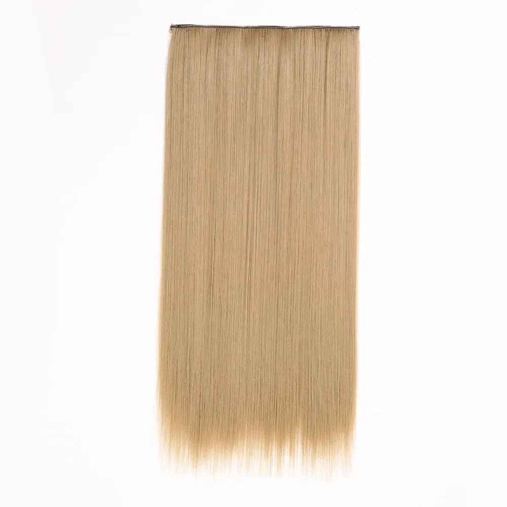 Synthetic Natural Synthetic Hair Extensions 5 Clip In Artificial Fake Ombre Blonde Brown Black Pink Straight False Hair Piece