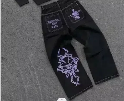 Black Baggy Cargo Jeans Men Women Heavy Multi Pocket Zipper Detail Streetwear Casual Fashion Pants Wide Leg Loose Fit Soft Y2K — image 11