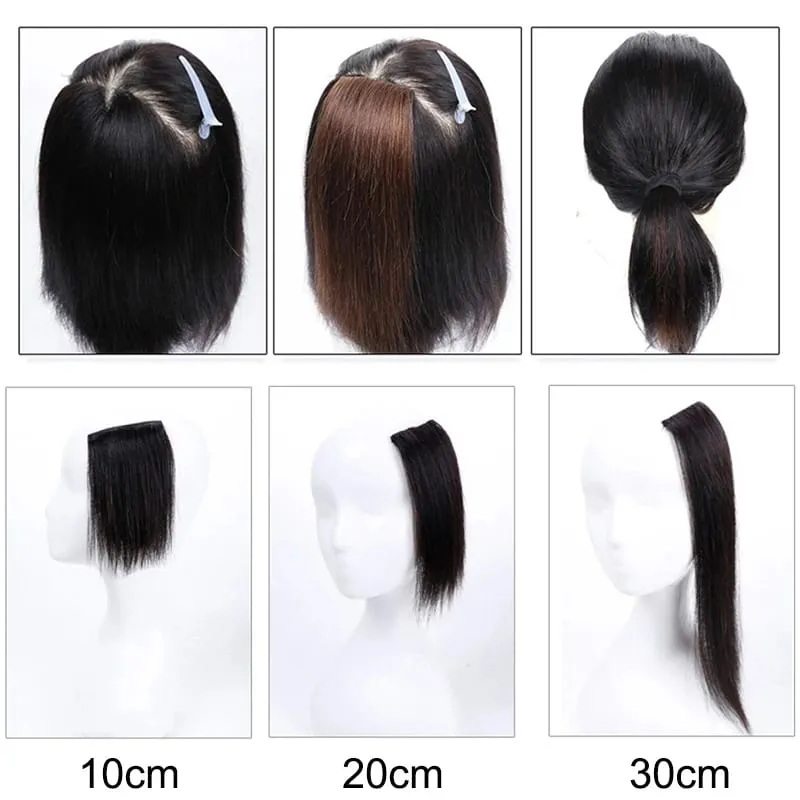 Synthetic 10/20/30cm Short Straight Hair Pieces Invisible Clip in Hair Top Side Cover Hair Accessories for Women — image 6