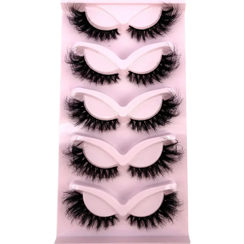 New Cat Eye Lashes 5/7/10 pairs 3D Faux Mink Eyelashes Winged Fluffy Fake Lashes Soft Natural long Full Strip Lash Make — image 11