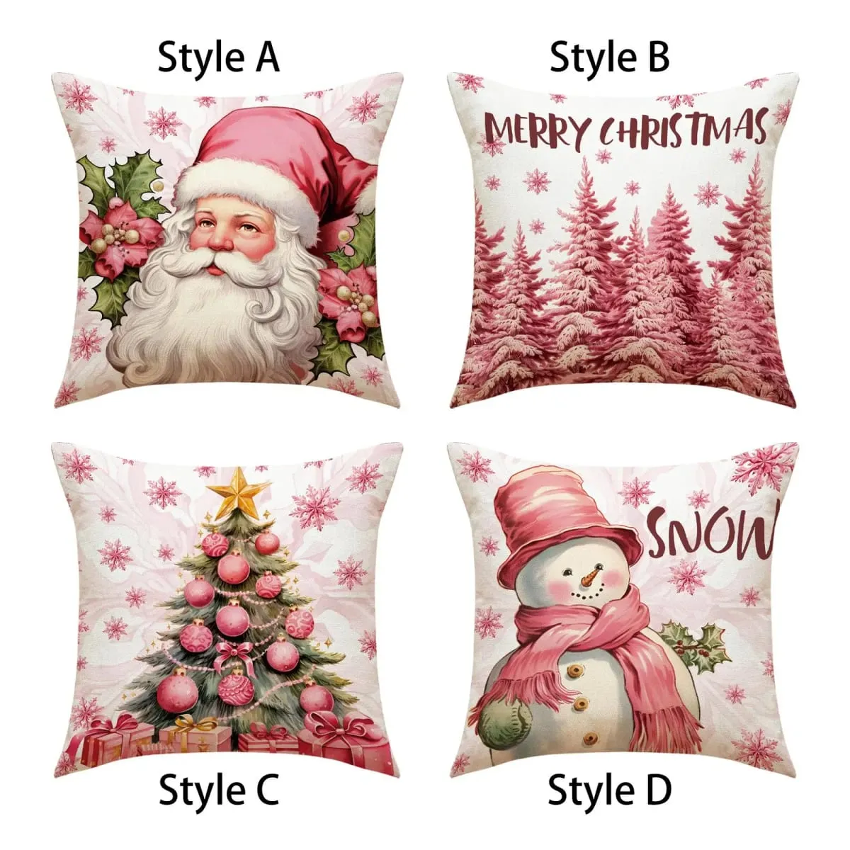 Outdoor Indoor Christmas Pillow Covers Plush Soft Cushion Case for Winter Festive Home Decoration — image 2