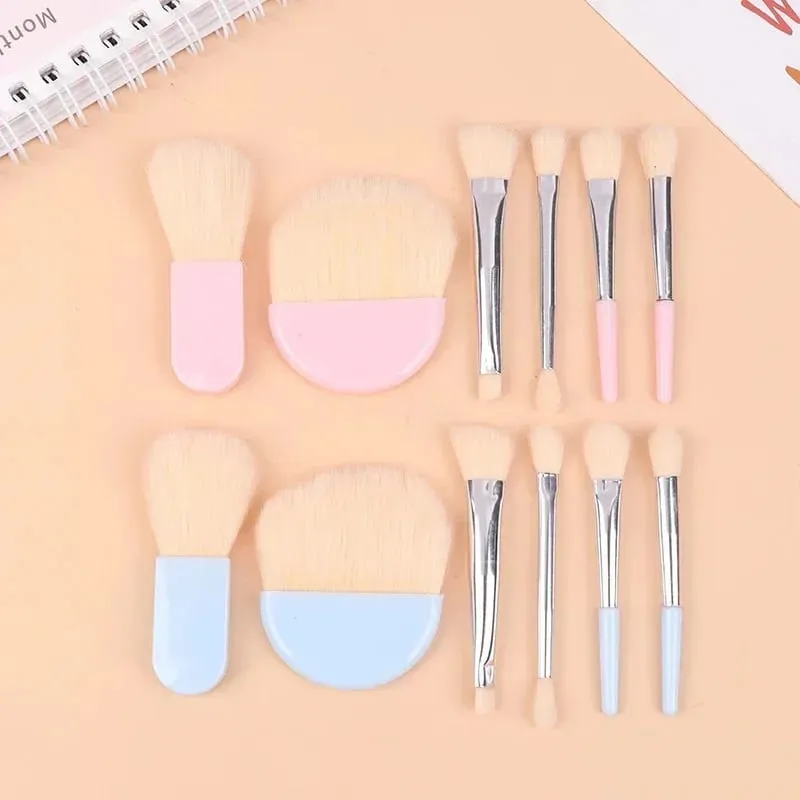 Juego de Mini brochas de maquillaje de viaje, 6 uds., con caja transparente, base en polvo cosmética portátil, colorete, mezcla, corrector, brochas de maquillaje — image 3