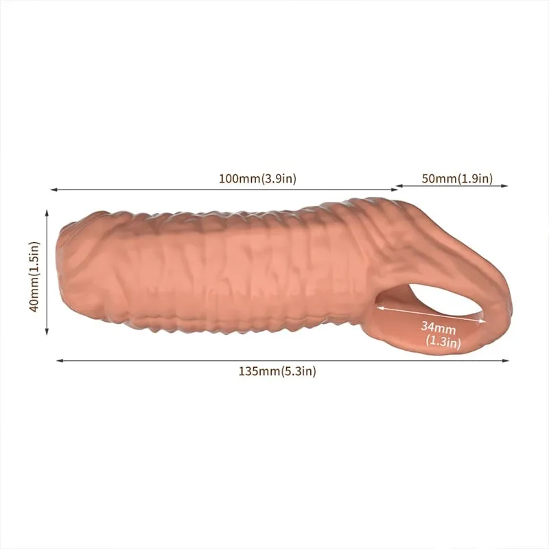 Male Realistic Penis Sleeve Penis Extender Cock Dick Enlargement Delay Ejaculation Cock Rings Reusable Condom Sex Toys For Men