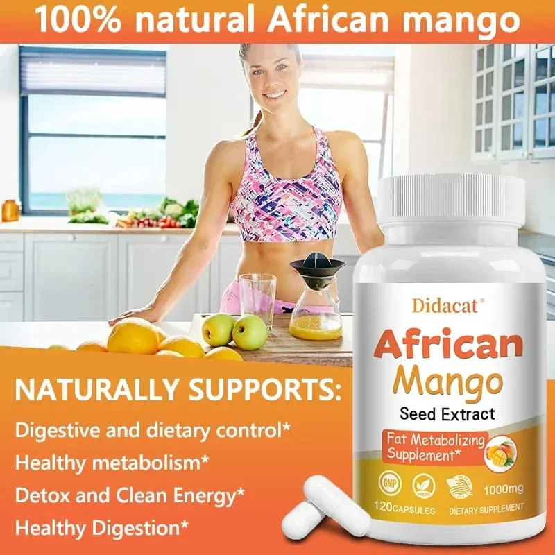 Africké mango kapsle - výkonný metabolismus potlačující chuť k jídlu Imunitní systém zdraví Kapsle na spalování tuků bez GMO