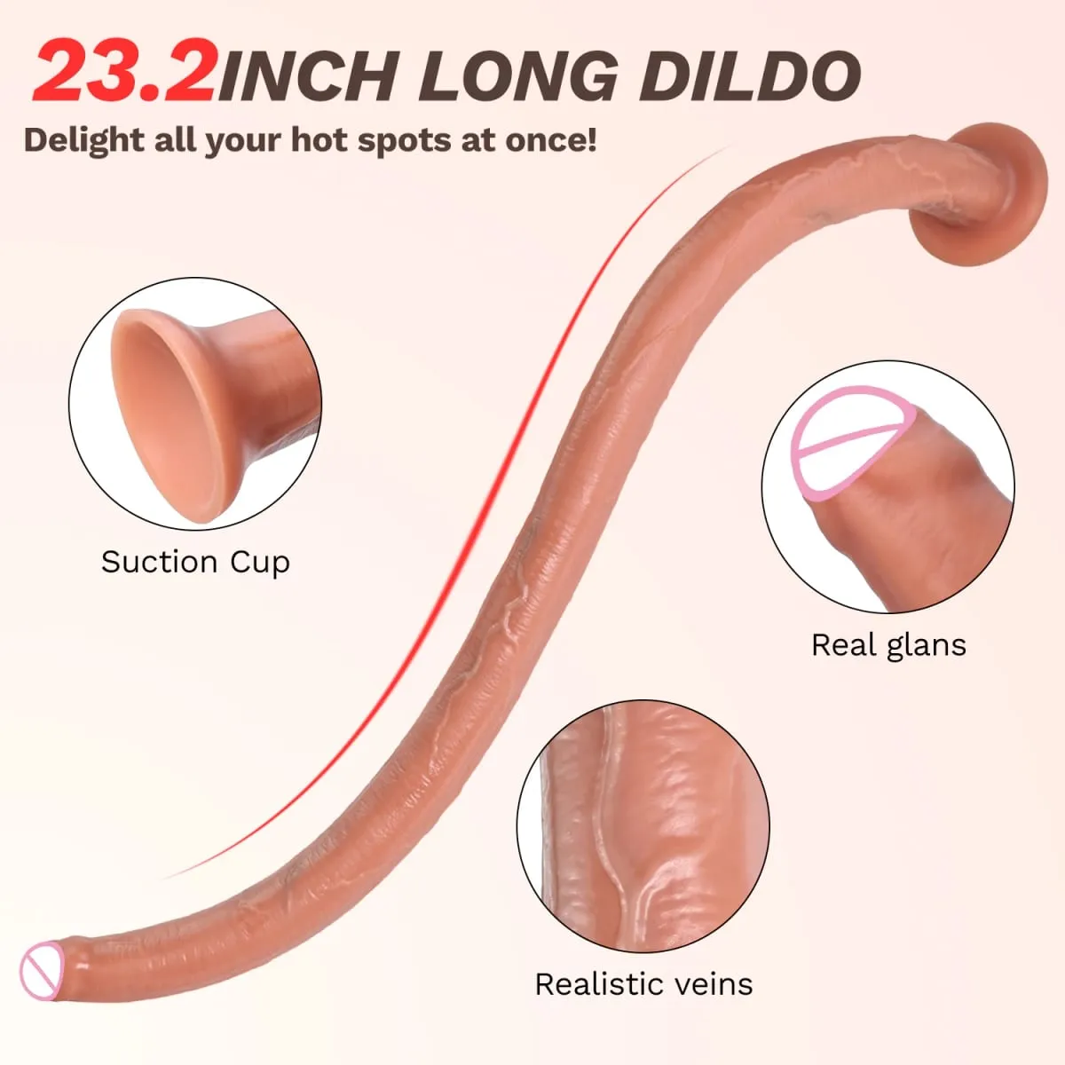 Long Realistic Dildo Silicone Anal Plug Sex Toys For Woman Adult Sex Toys Suction Cup Big Butt plug Gay Lesbian Anus Dilator 18+ — image 2