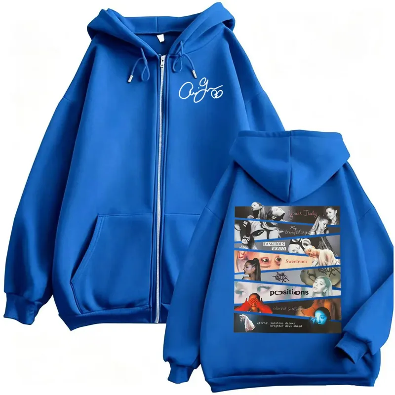 Ariana Grande Album 2026 Cover Zip Up Hoodies Men Women Fashion Aesthetic Sweatshirt Jacket Coats Casual Fleece Zipper Pullovers