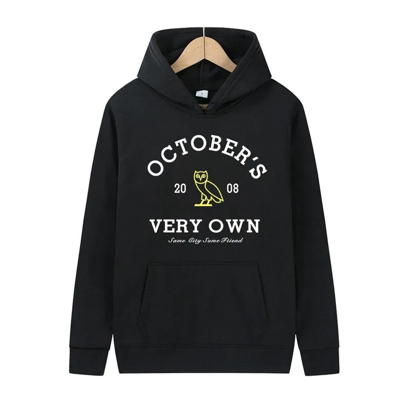 October's Very Own Owl Print Hoodie Unisex Men Women Casual Pullover Long Sleeve Streetwear Fleece Hooded Sweatshirt With Pocket — image 3