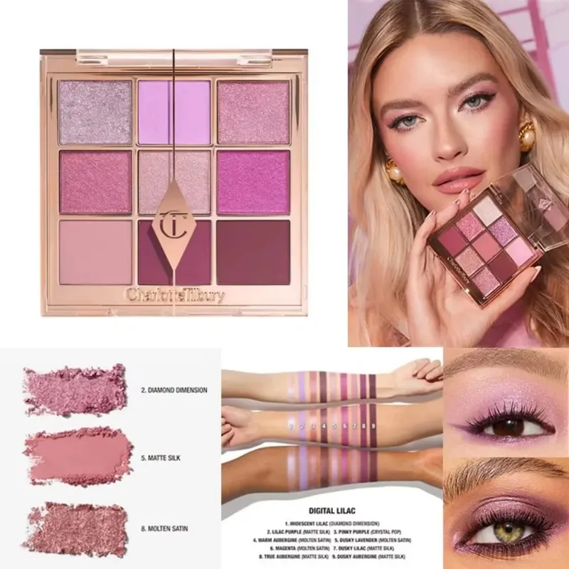 Paletka očních stínů Charlotte Tilbury Saténový matný třpytivý a metalický povrch Snadno použitelný CT 2026 Trendy očního vzhledu s 9 odstíny — image 7