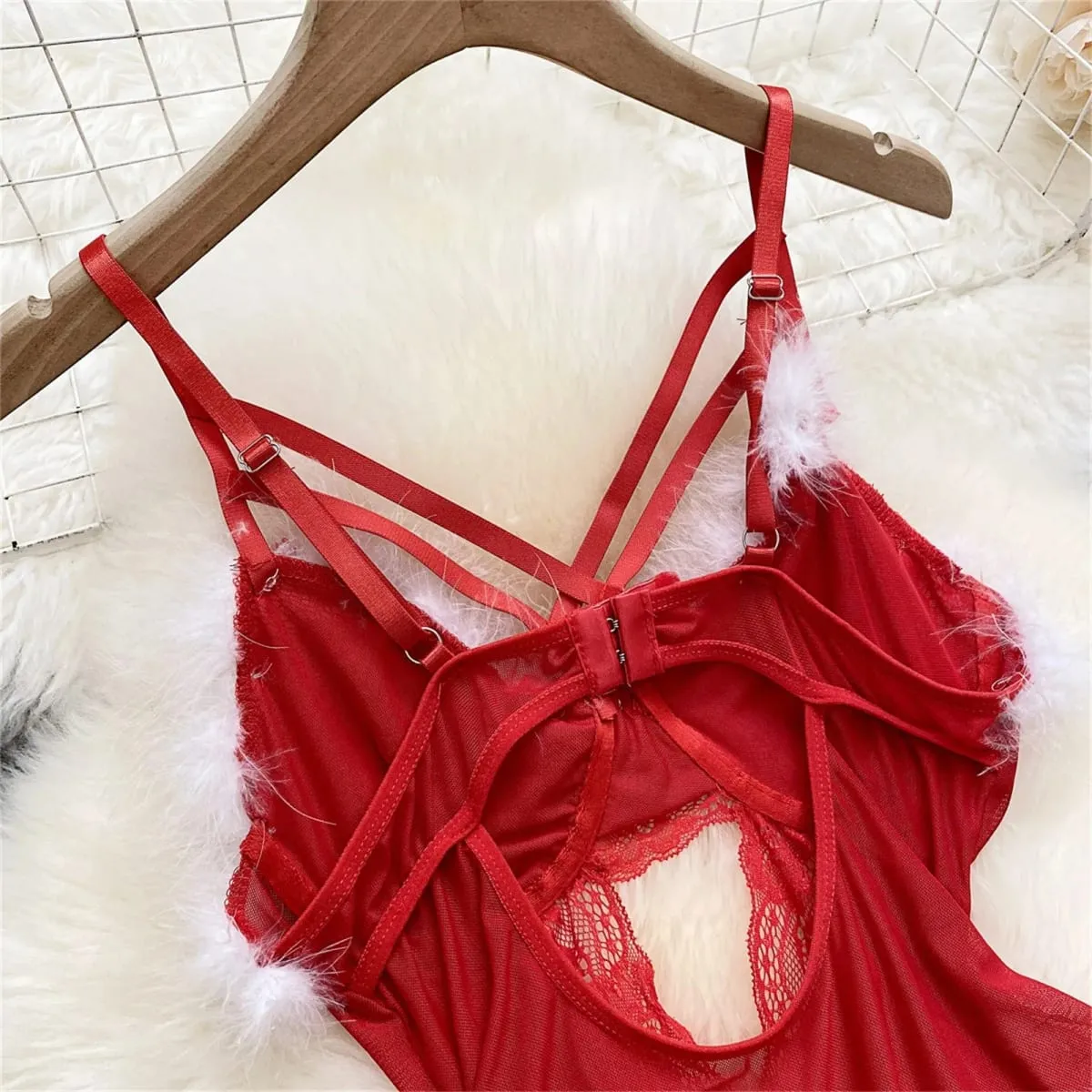 Christmas See-Through Comfortable Lingerie Set Women'S Sexy Christmas Erotic Lingerie Furry With Steel LenceríA Hot Caliente — image 4