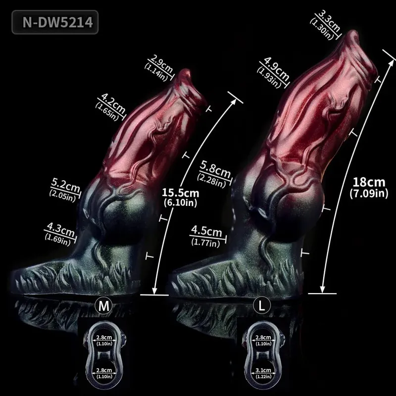 Large Horse And Wolf Penis Sleeve Closed Cock Sheath Sex Toy For Men Penis Enlargement Delay Ejaculating M L XL Size
