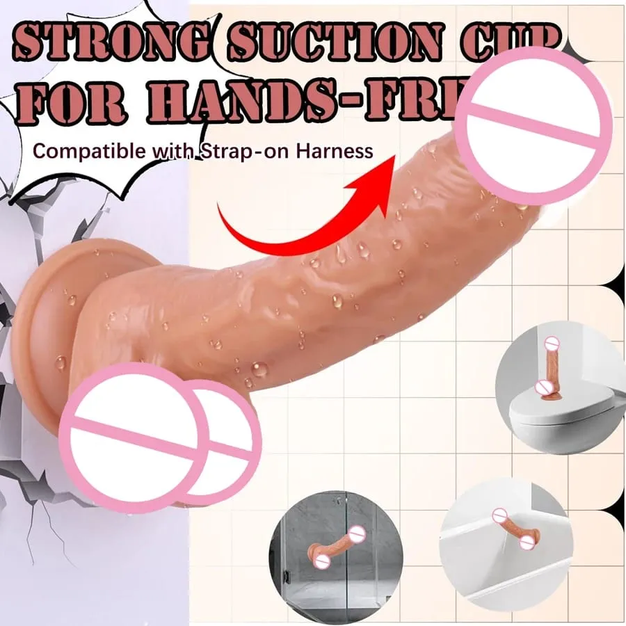 Realistiska mjuka dildos med stark sugkopp Onani Stor G-punkt Dildosexleksak Lämplig för kvinnor och par Vagina Anal Stimulator Vuxna Sexleksaker för kvinnor Erotisk dildo Penis Analplugg Kvinna Män Penis Vuxen Spel Nybörjare Anal Dil — image 4