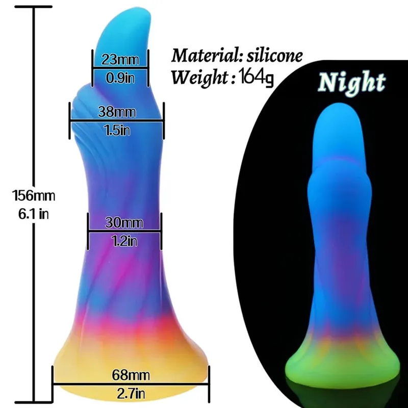 Plugue anal realista noturno brilhante, vibrador luminoso monstro dragão para mulheres e homens, plugue anal sexy em forma de cachorro, brinquedo sexual para casais — image 18