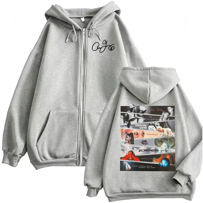 Ariana Grande Album 2026 Cover Zip Up Hoodies Men Women Fashion Aesthetic Sweatshirt Jacket Coats Casual Fleece Zipper Pullovers