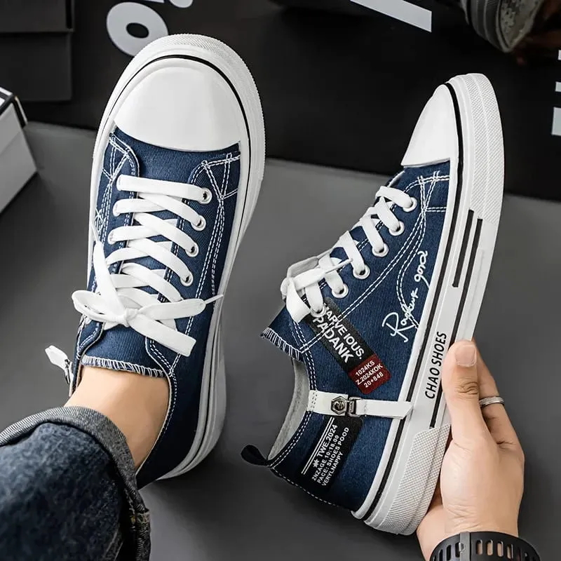 Men's Breathable Canvas Shoes Casual Soft Sole Non-Slip Outdoor Walking Sports Sneakers Fashionable Youth Board Flat Summer Foot — image 3
