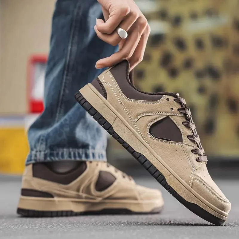 Men Sneakers Spring Summer Plus Size Casual Board Shoes Suede Texture Color Block Flat Sole Retro Streetwear — image 4