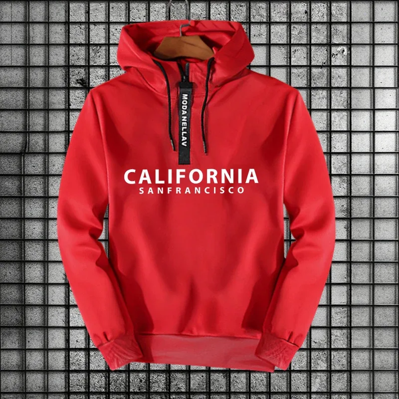 2026 New in Half Zipper Hoodie California Hooded Long Sleeve Sweatshirts Autumn Winter Men Women Daily Casual Sports Pullover — image 7