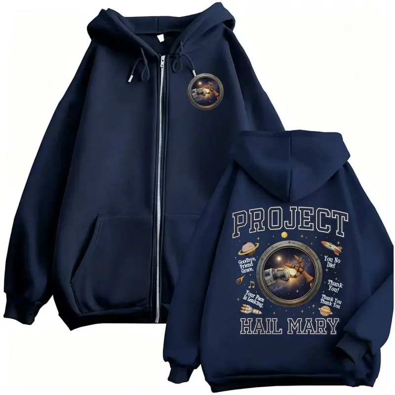Project Hail Mary Sweatshirts Jacket Coats Rocky Jazz Hands Amaze Zip Up Hoodies Men Women Fashion High Quality Zipper Pullovers