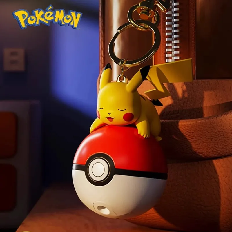 Pokemon Dễ Thương Phát Sáng Series Charm PokeBall Móc Khóa Mẫu Búp Bê Pikachu Piplup Bulbasaur Nhân Vật Hành Động Hoạt Hình Túi Phụ Kiện Quà Tặng