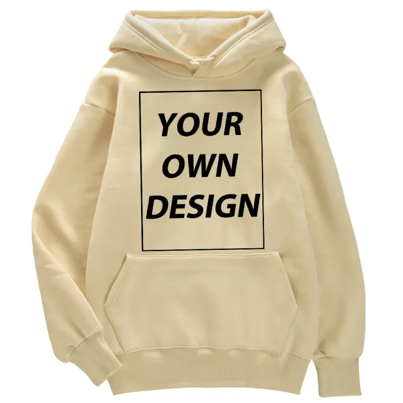 Cetakan DIY Tersuai Lelaki Wanita Hoodies Musim Gugur Musim Sejuk Kasual Pullover Klasik Pakaian Jalanan Selesa Mudah Pakaian Sukan Lembut Hangat