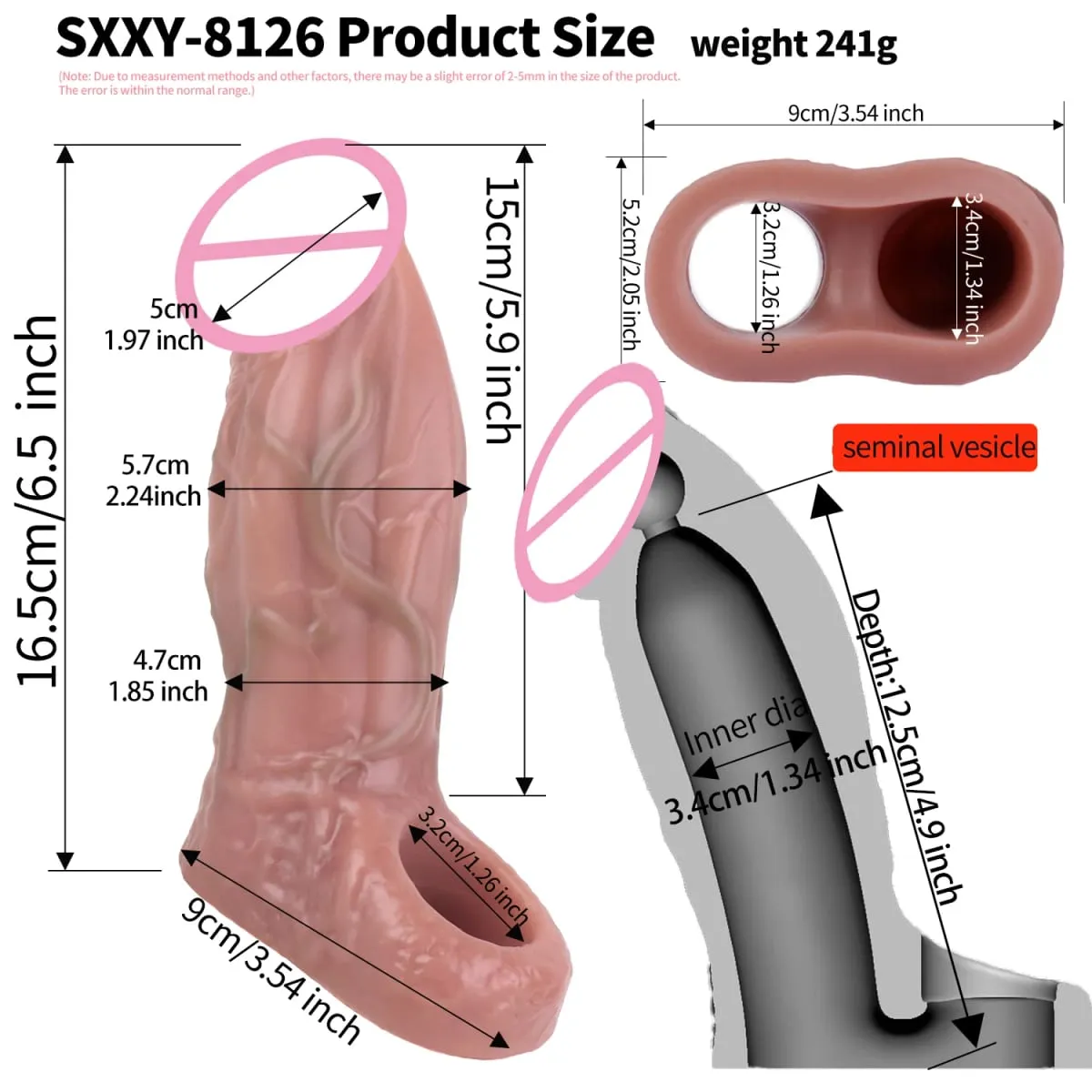 Close Head Realistic Penis Sleeve Sex Toys for Men Delay Ejaculation Dick Extender For Couples Sex Pleasure Sexshop