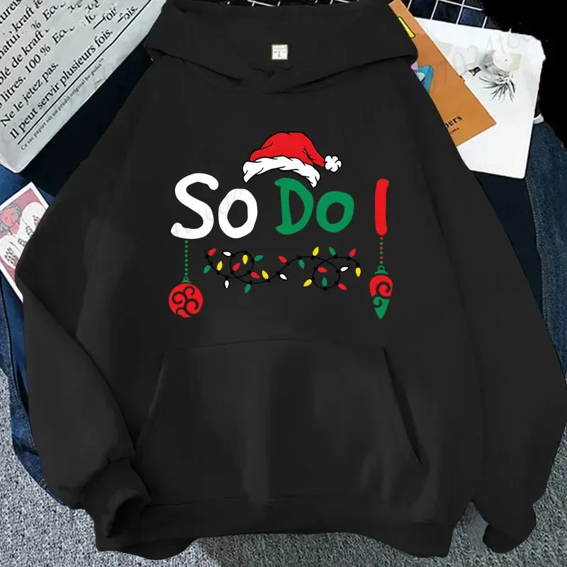 Christmas Couple Matching Hoodies Set I Don't Do Matching Christmas Outfits Santa Hat Print Hoodies Funny Family Xmas Party Gift — image 12