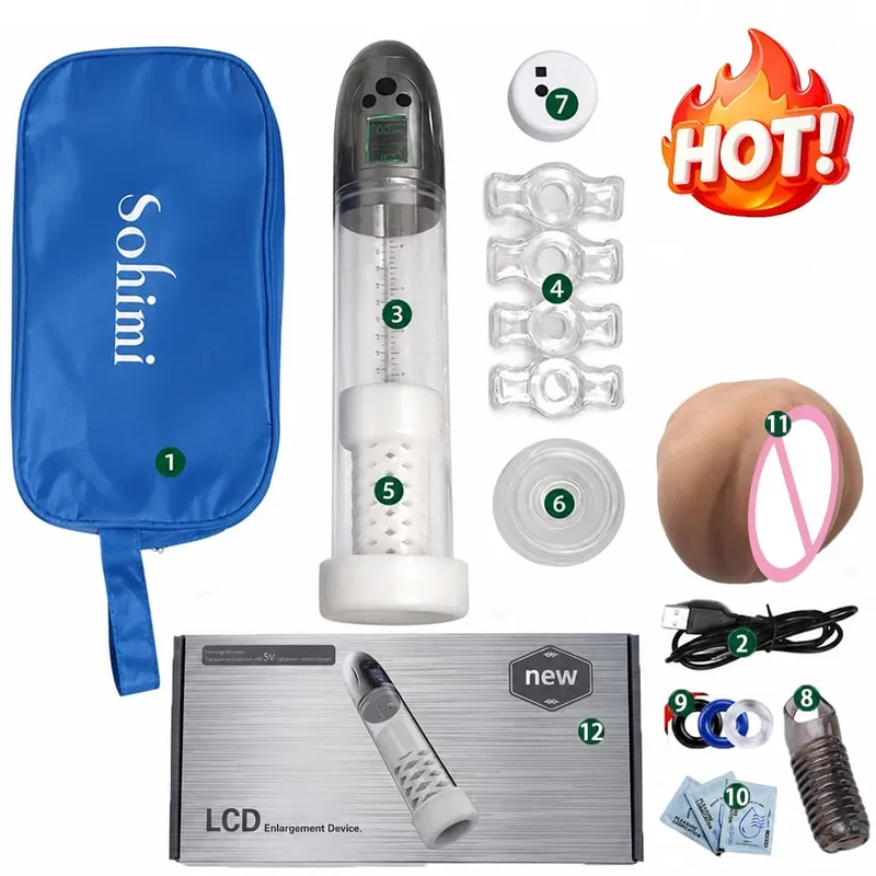 Automatic Penis Pump Enhanced Erections Rechargeable Vacuum Dick Cock Enlarger Penis Size Men Sex Toys and Vagina Masturbator — image 8