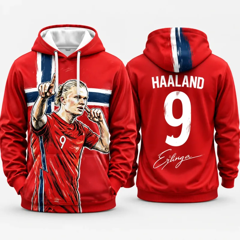 Norwegian Football Jersey 3D Print Men Sweatshirt Autumn/Winter Hoodies Y2k Hoodies for Men Men Clothing Streetwear Harajuku