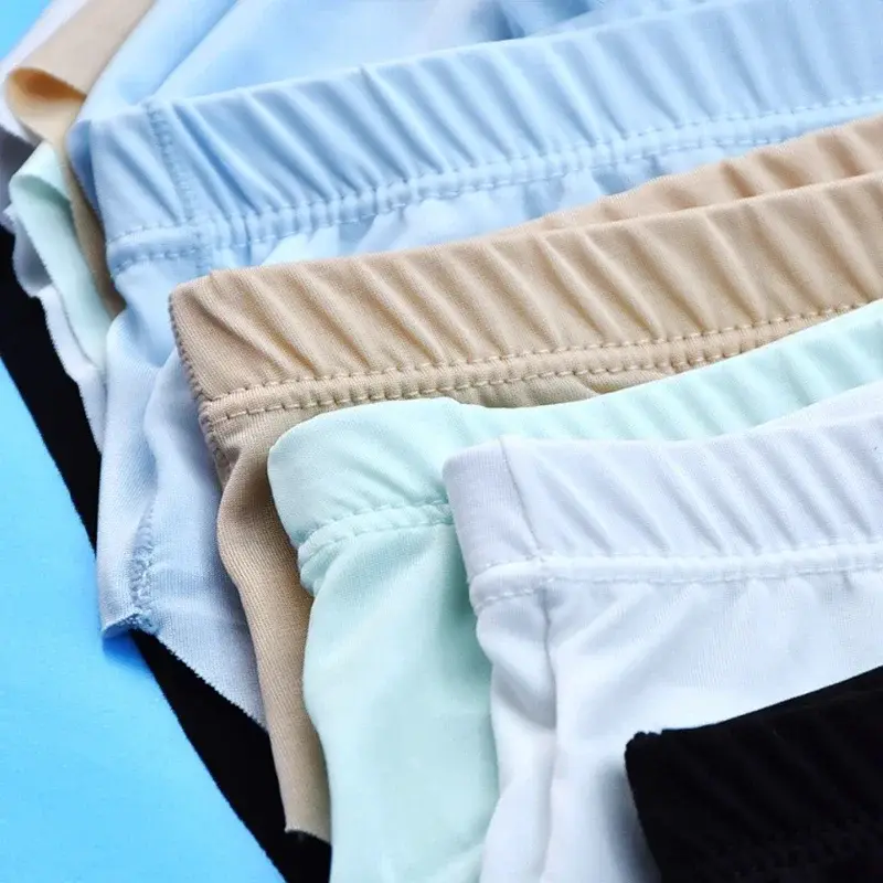 3D Men's Ice Silk Briefs Summer New Ultra-thin Transparent Seamless Sexy Quick-drying Trendy Breathable Underwear Panties — image 3