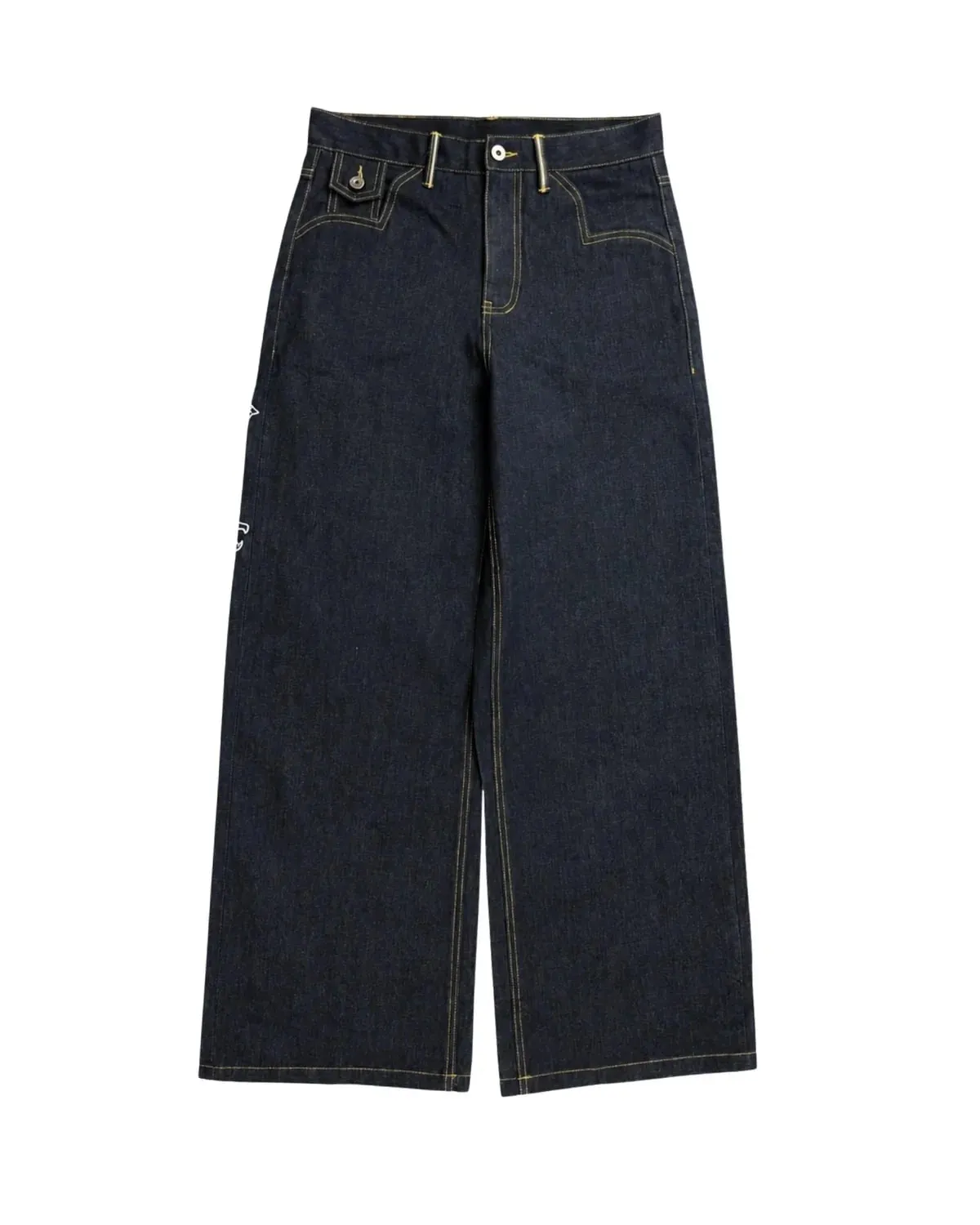 Men Japanese Koi Fish Embroidered Wide Leg Jeans Sukajan Baggy Denim Pants Loose Streetwear Hip Hop Casual Trousers For Male New — image 2