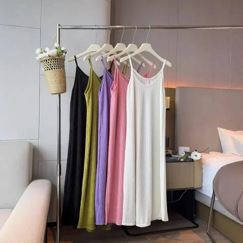 Original Black White ชิบะจีบกระโปรงแฟชั่นชุดกระชับสัดส่วนผู้หญิง Casual All-Match หลวม Drooping Dress — image 4